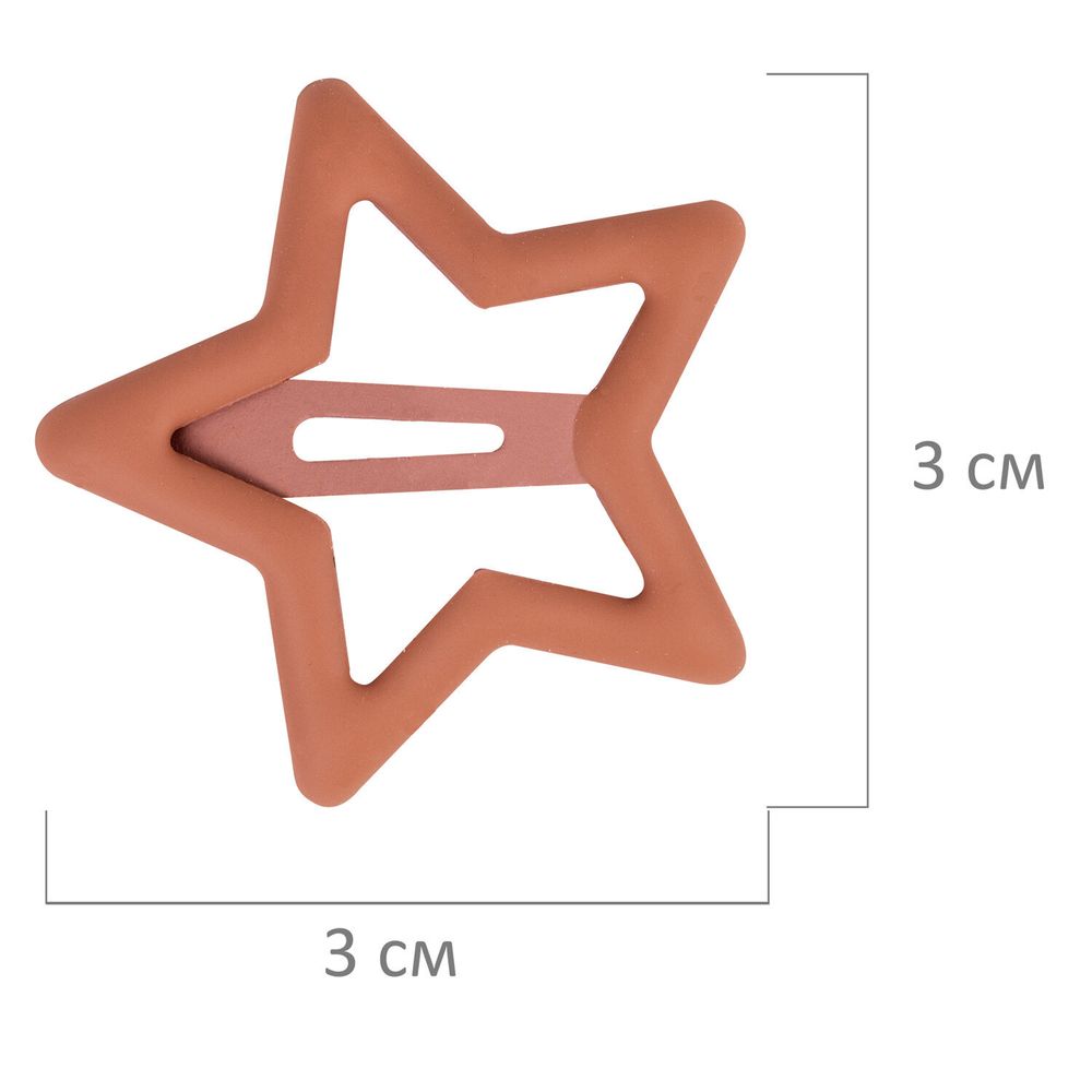 Заколки для волос НАБОР 10 шт., 3,5 см, клик-клак, звездочки, матовый, разные цвета, MONTE VITA, 457084