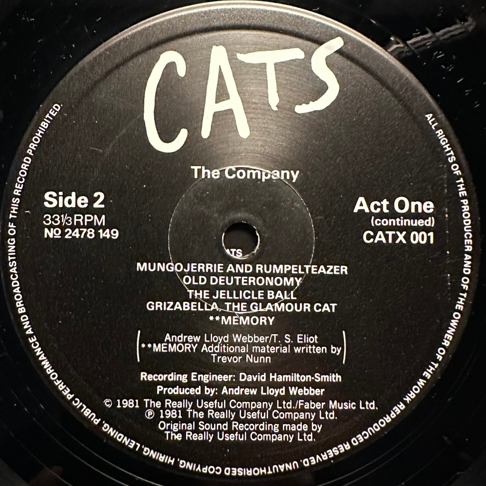 Мюзикл Cats 2LP (Англия 1981г.)