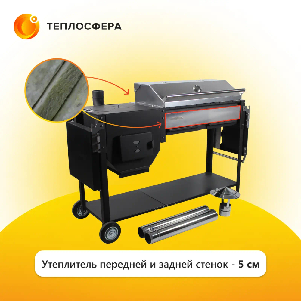Печь Мангал Premium ПМП-04 с полками и крышкой гриль