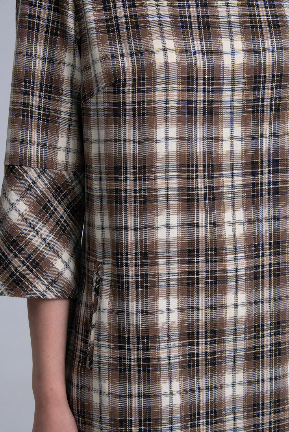 Платье женское 1390Аг, клетка беж #406Кбе051390Аг