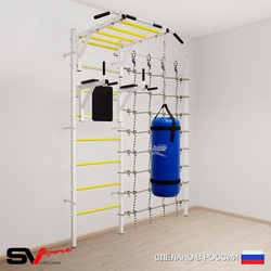 Шведская стенка Sv Sport 52230 (Турник рукоход/Брусья/Цепь/Мешок 30кг/Канатный лаз)