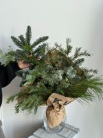 Хвоя - охапка для вазы из нобилиса, эвкалипта, кедра, кипариса и пихты
