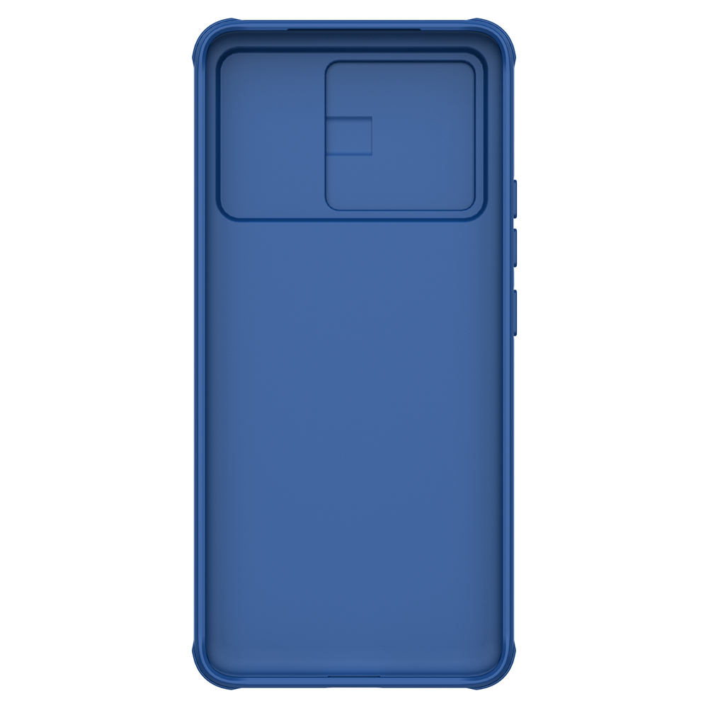 Чехол синего цвета от Nillkin с сдвижной шторкой для камеры для Xiaomi Redmi K70, K70 Pro и Poco F6 Pro, серия CamShield Pro