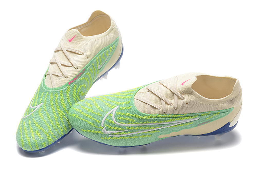 Бутсы Nike Phantom GX Elite FG (Бежевый+зеленый)