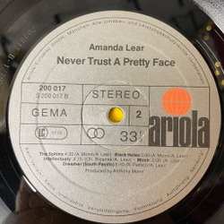 Винтажная виниловая пластинка LP Amanda Lear Never Trust A Pretty Face (Germany 1979)