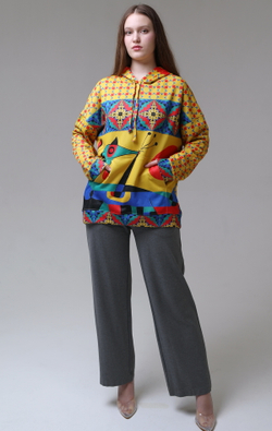 Худи «Миро жёлтый», по мотивам литографии, созданной на камне каталонским художником сюрреалистом Жоаном Миро