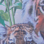 Алмазная мозаика на подрамнике с полным заполнением «МИР ЯРКИХ КРАСОК», семья тигров, 50*65см