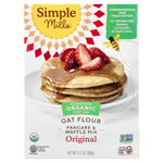 Simple Mills, смесь из органической овсяной муки для блинов и вафель, оригинальная, 366 г (12,9 унции)