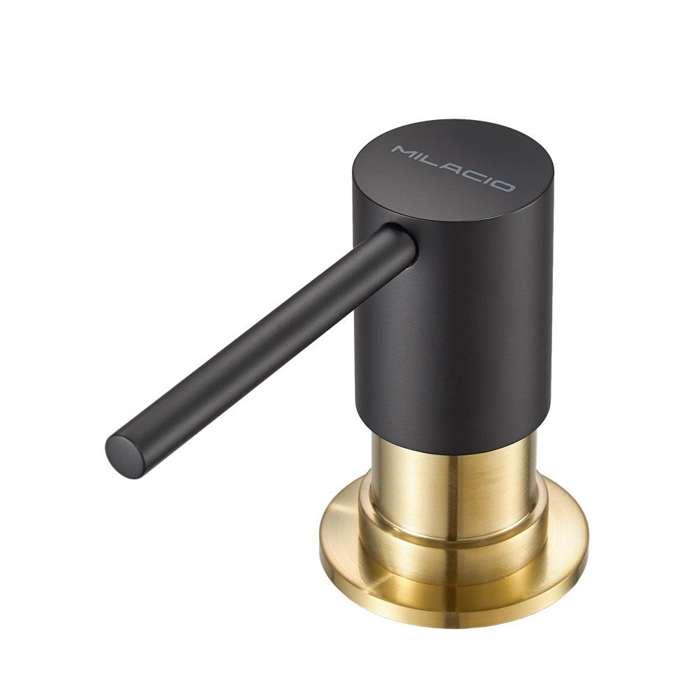 Дозатор для жидкого мыла Milacio MCU.934.BGD, черно-золотой