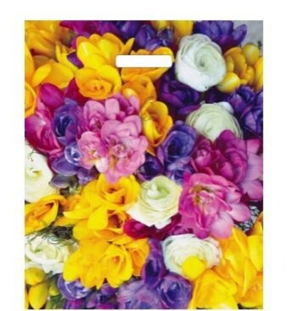 Пакет с вырубной ручкой 38х45 Весенний букет