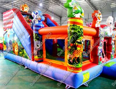 Коммерческий надувной батут "Веселые птички" 7*5*4 м