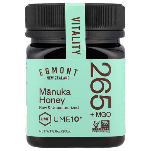 Egmont Honey, Мед манука, необработанный и непастеризованный, UMF ™ 10+, MGO 265+, 250 г (8,8 унции)