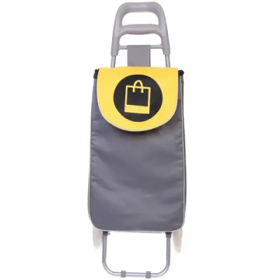 Тележка хозяйственная с сумкой (94*25*34см, колеса 16см,грузоподъемность до 30 кг.) серая BF-101A