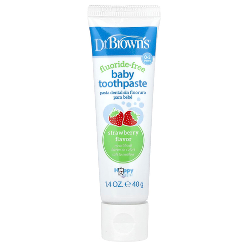 Dr. Brown's, Детская зубная паста, без фтора, для детей от 0 до 3 лет, с клубникой, 40 г (1,4 унции)