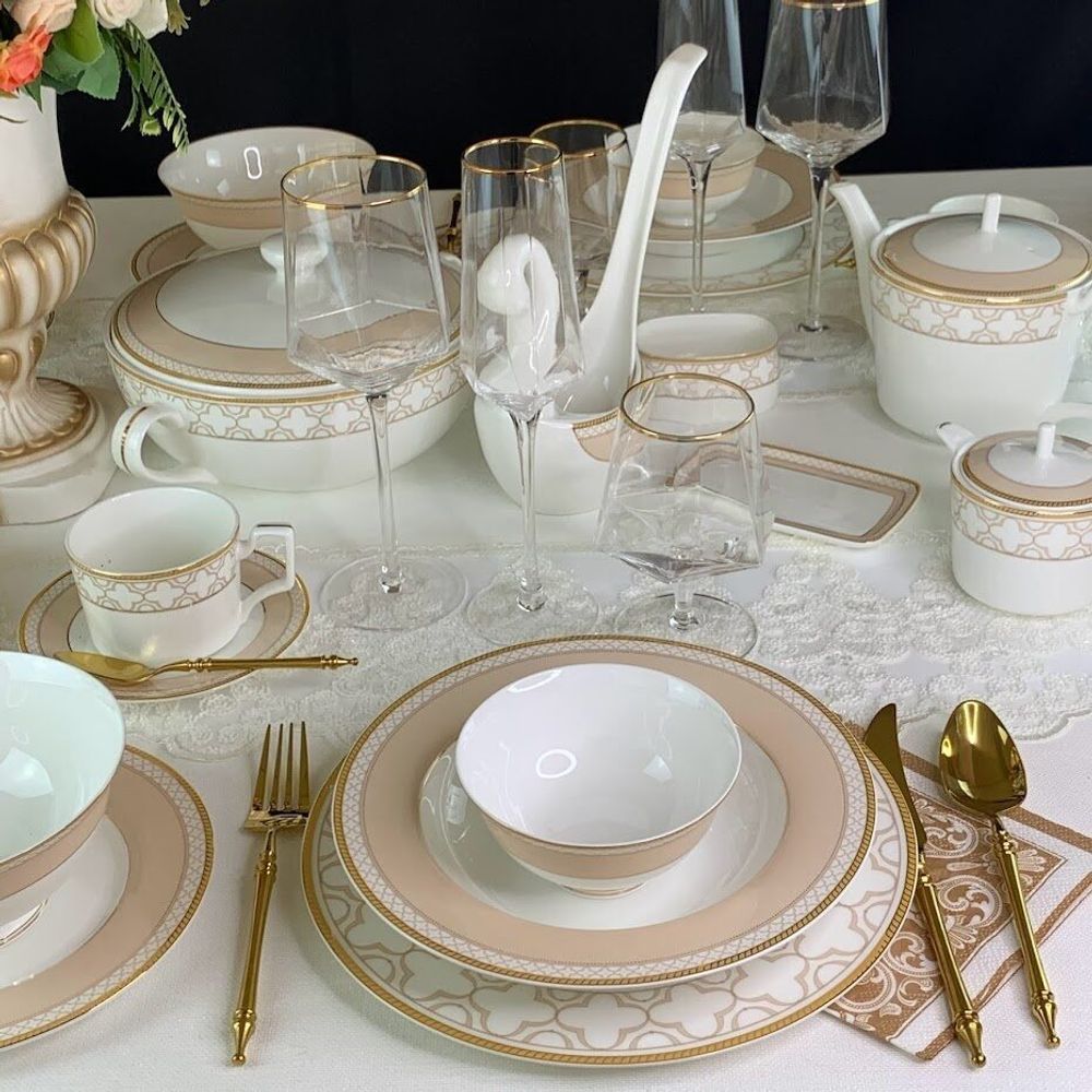 Lenardi 145-335 Чайно-столовый сервиз 100пр. ЖОЗЕФИНА в под.уп.(х0,5) костяной фарфор