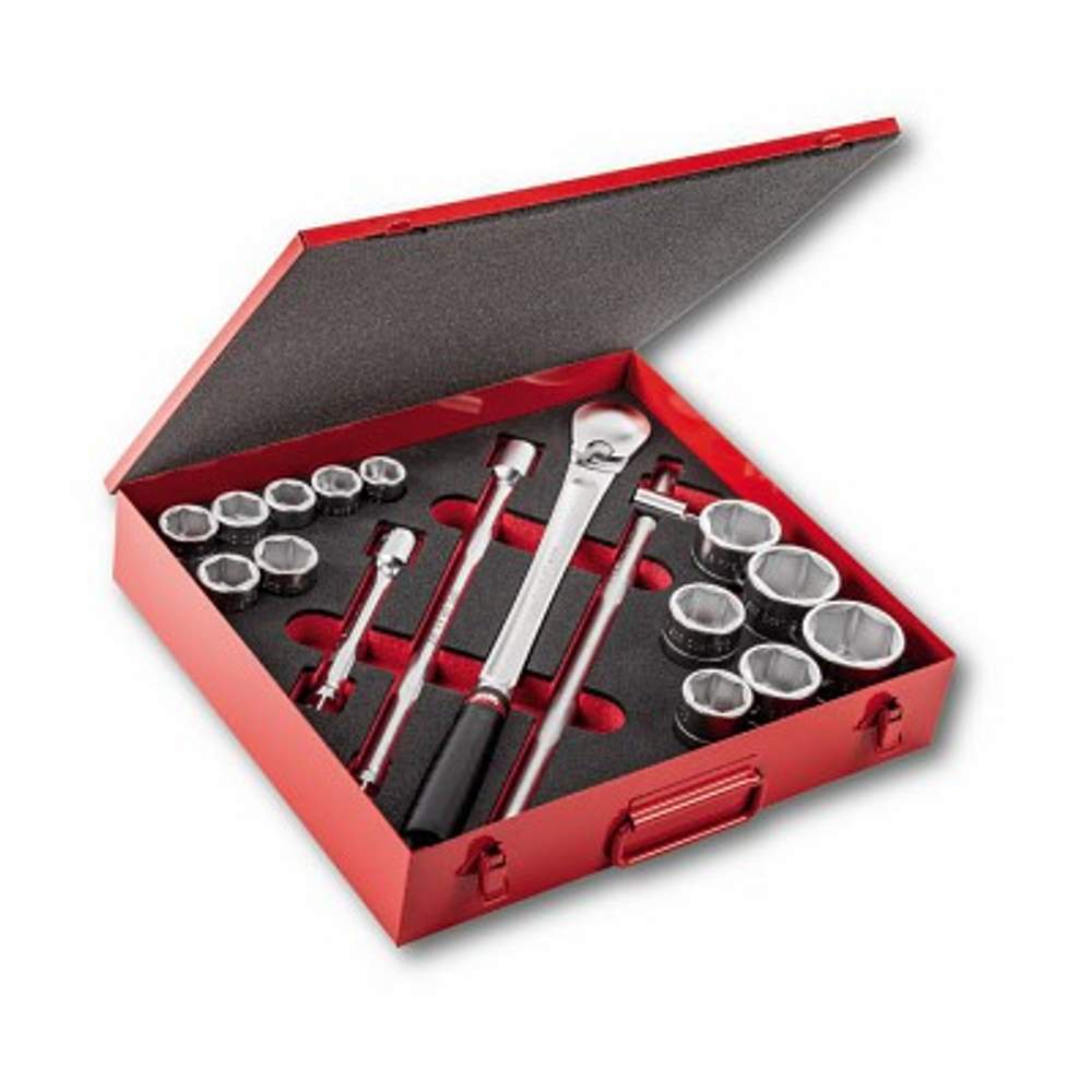 612 3/4 B Набор головок и принадлежностей 3/4" в металлическом кейсе (17 предметов), USAG (Италия)