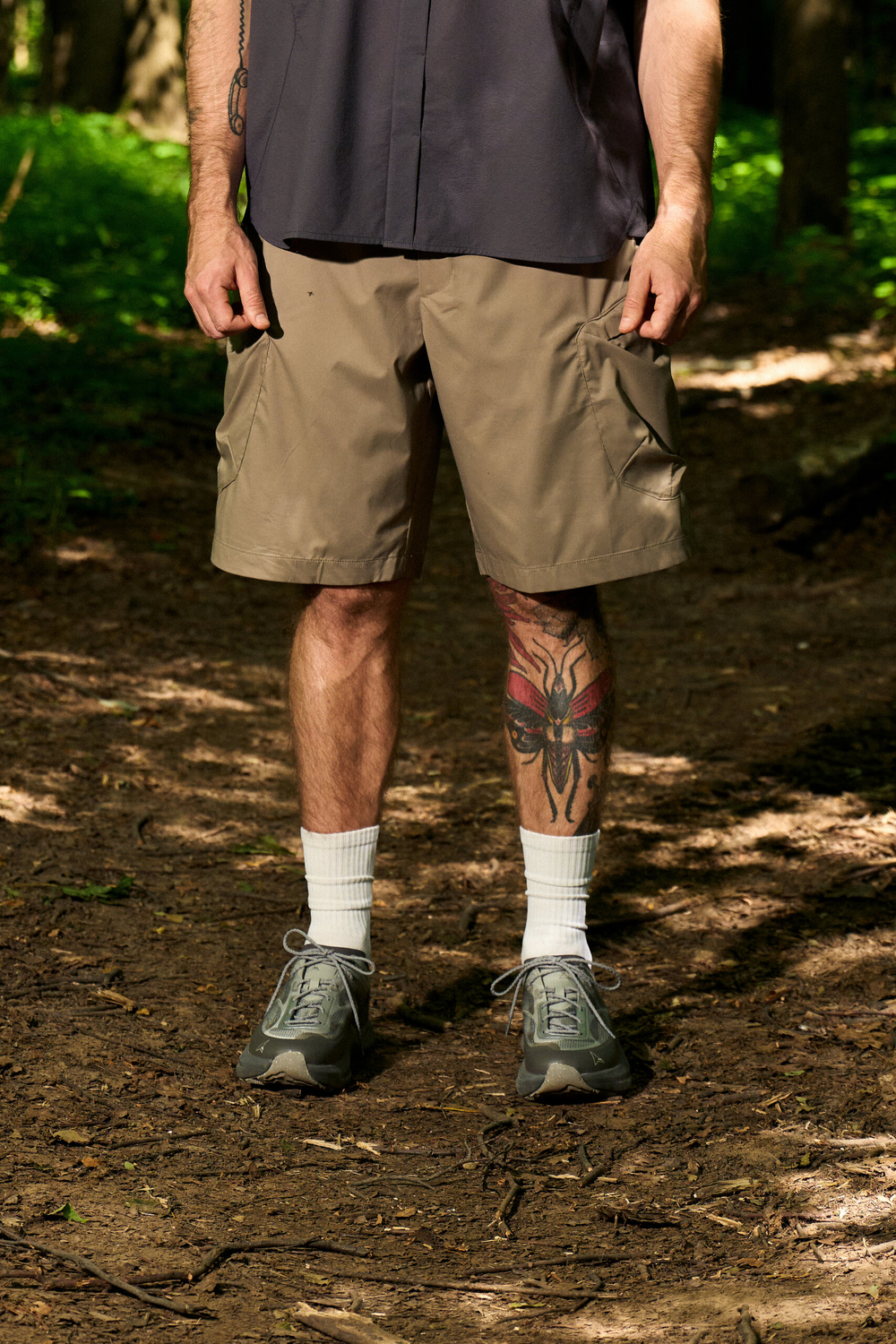 Шорты Nothomme Blue Cargo Shorts Ultra-Light "Gray Khaki"