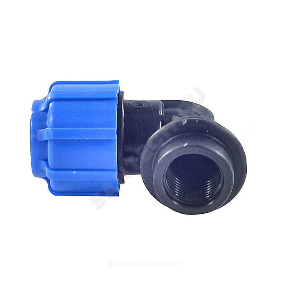 Отвод компрессионный ПЭ Дн 25х1/2"х90гр ВР Ру16 ТПК-АКВА 50022512