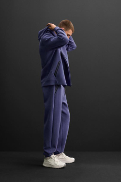 ZARA ДЖОГГЕРЫ ИЗ ВЫСОКОТЕХНОЛОГИЧНОЙ ТКАНИ С МОЛНИЯМИ, ВЫЦВЕТШИЙ СИНИЙ