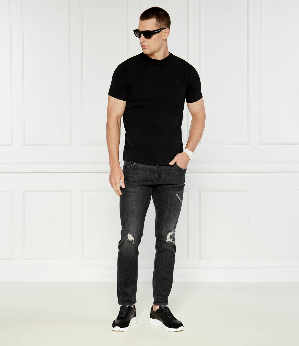 Кожаные кроссовки Karl Lagerfeld - черный(KL53638)