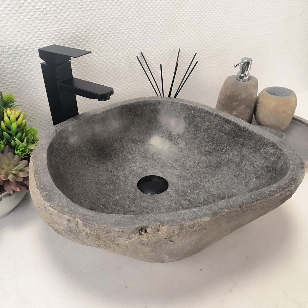 Раковина из речного камня RS-63673 (43*43*15) 0122