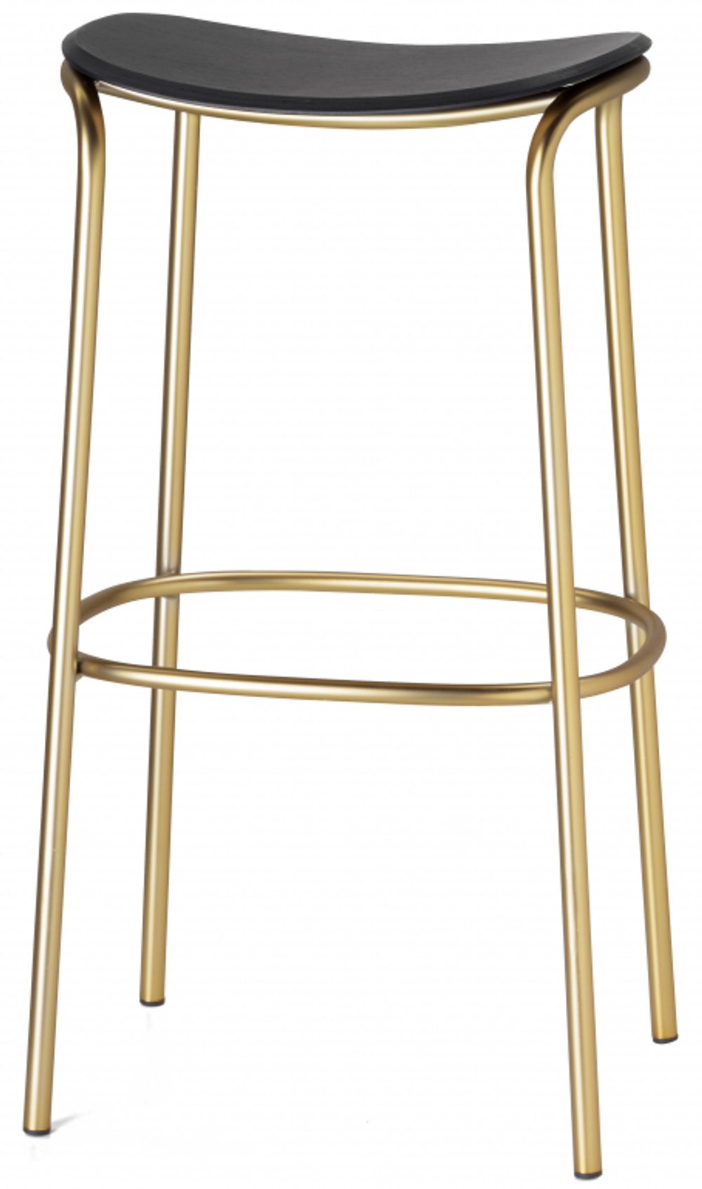 Табурет деревянный барный Scab Design Trick Wood, матовое золото, черный дуб