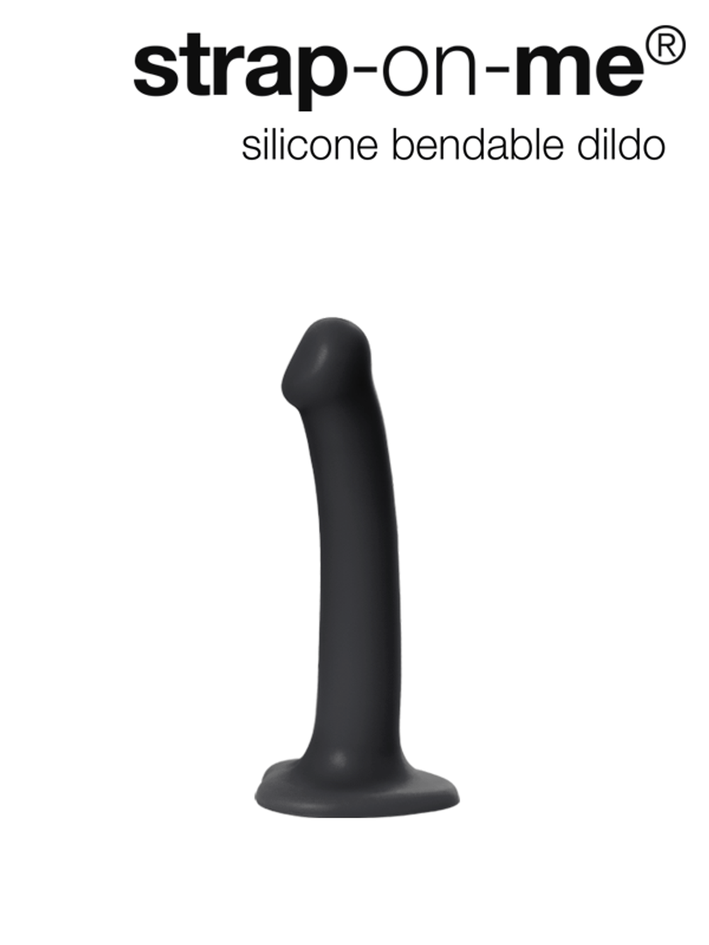 Гибкий фаллоимитатор Strap-on-me MONO DENSITE S на присоске, серый