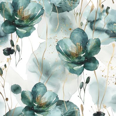 Изумрудные цветы с поталью