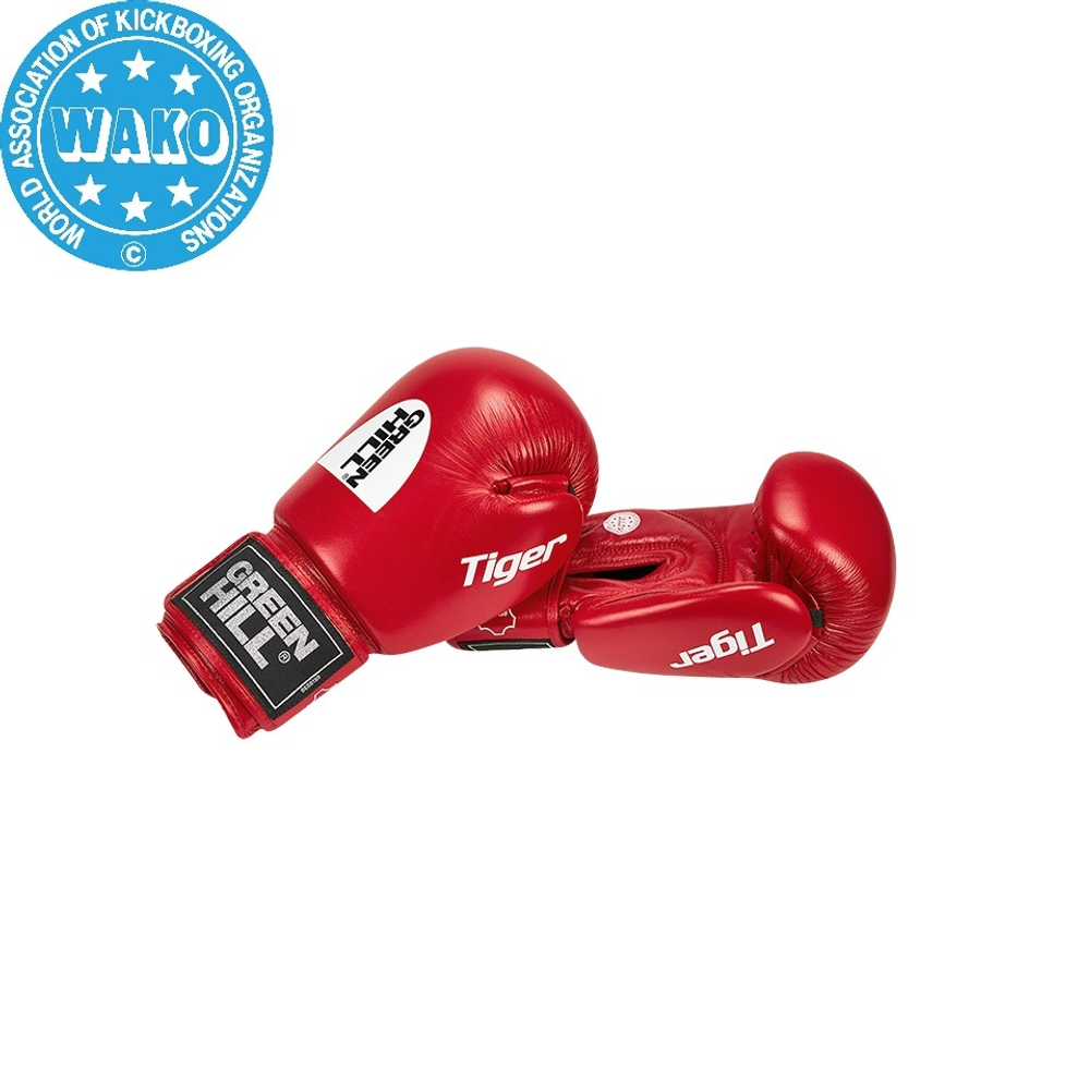 BGT-2010w Боксерские перчатки TIGER WAKO Approved красные