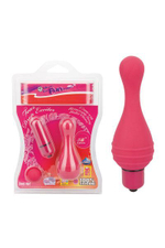 Розовая вибропуля с силиконовой насадкой (Цвет: розовый)