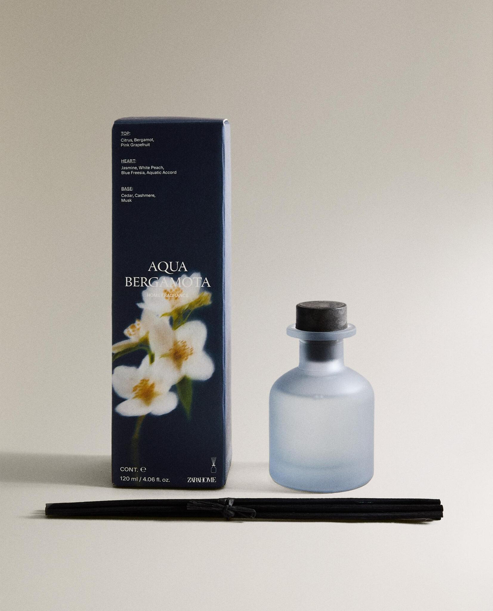 Zara Home AQUA BERGAMOTA REED DIFFUSERS — ароматический диффузор с тростниковыми палочками, Аква Бергамот, 120 мл