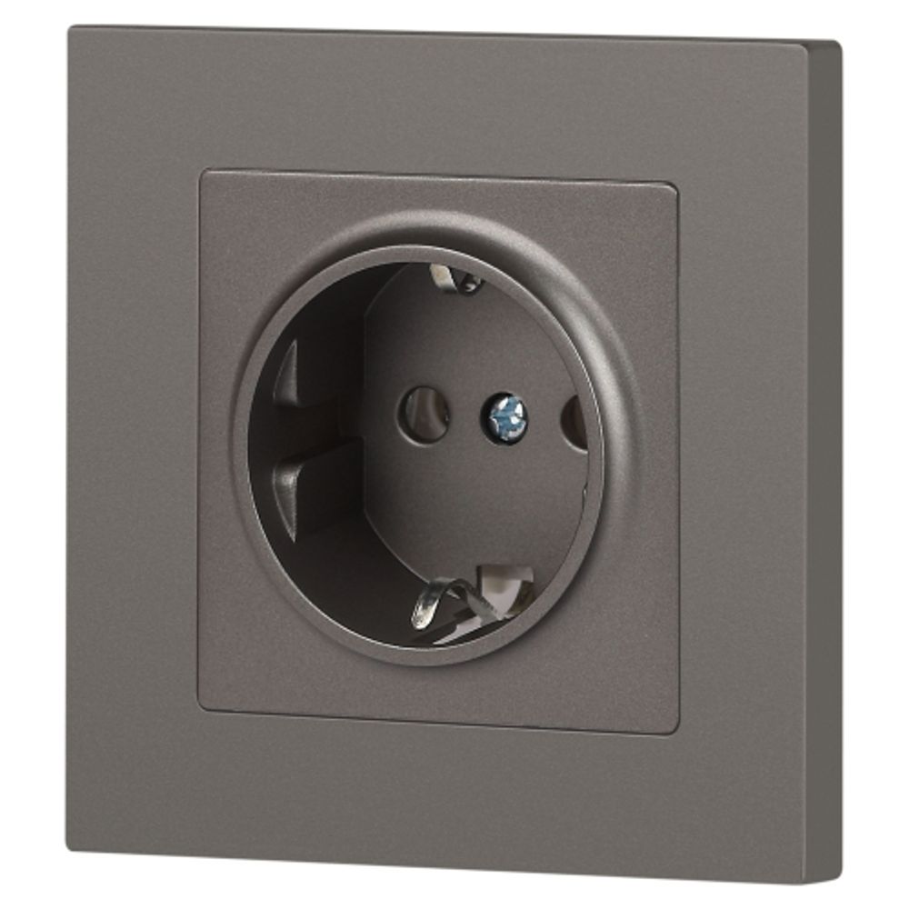 Розетка Intro Accent 6-202-09 2P+E Schuko 16А-250В IP20 СУ AL/CU титан