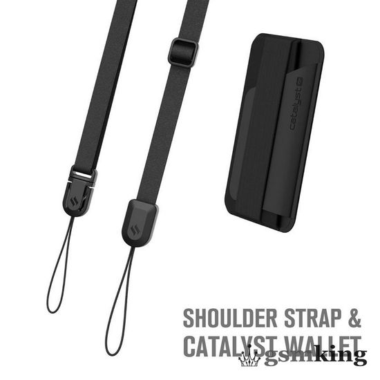 Crux Gear for iPhone Cases Shoulder Strap & Stick on Wallet Black (Чёрный)