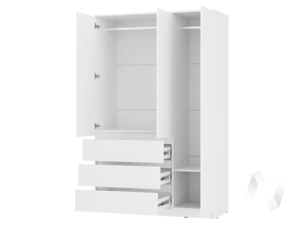 Шкаф 3-х створчатый ШК-08 МС Симпл (белый)
