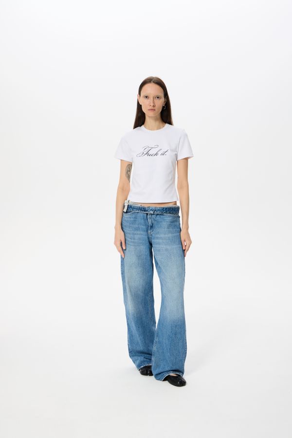 Футболка Slim Fit Fuck It белая - фото 4