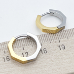 Ювелирные швензы Конго с родиевым покрытием и позолотой, размер 17 мм, цена за пару