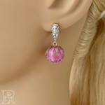 LEFIREL' Серьги серебряные женские "Тиалана" с цветами из муранского стекла / ювелирные украшения из родированного серебра 925