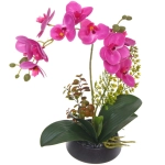 Цветочная композиция «Орхидея» 20*38см сиреневая в керамическом горшке HL-16
