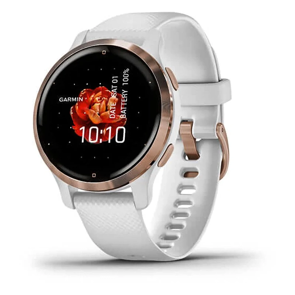 Смарт-часы Garmin Venu 2S белые цвета розовое золото 010-02429-13
