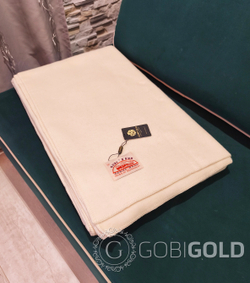 Одеяло тканое из 100% верблюжьей шерсти 150х200 см. (GOBI SUN) - белое (утяжеленное)