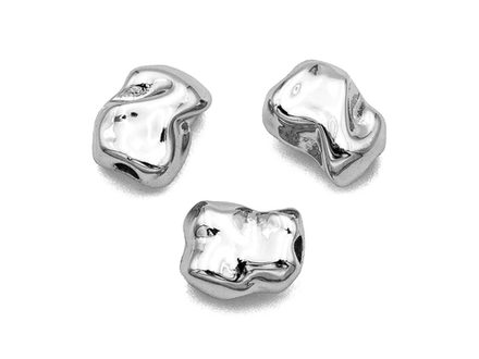 Бусина "Мятый металл" 9,5х7,5мм (1 штука)