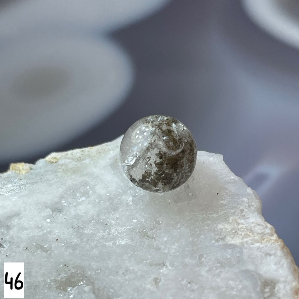 59752 Лодолит Кварц с хлоритом Бусина 8мм-22