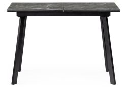 Стеклянный стол Агни 110 королевский мрамор / черный матовый