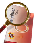 Лупа Alingar, 80 мм, 5-тикратное увеличение, пластиковый обод, пластиковый держатель, картонная упаковка