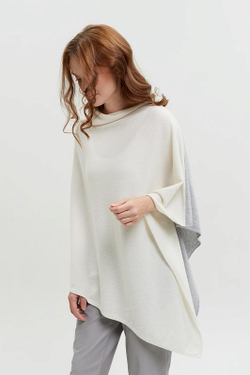Накидка женская Т028-02/03 белая/серая