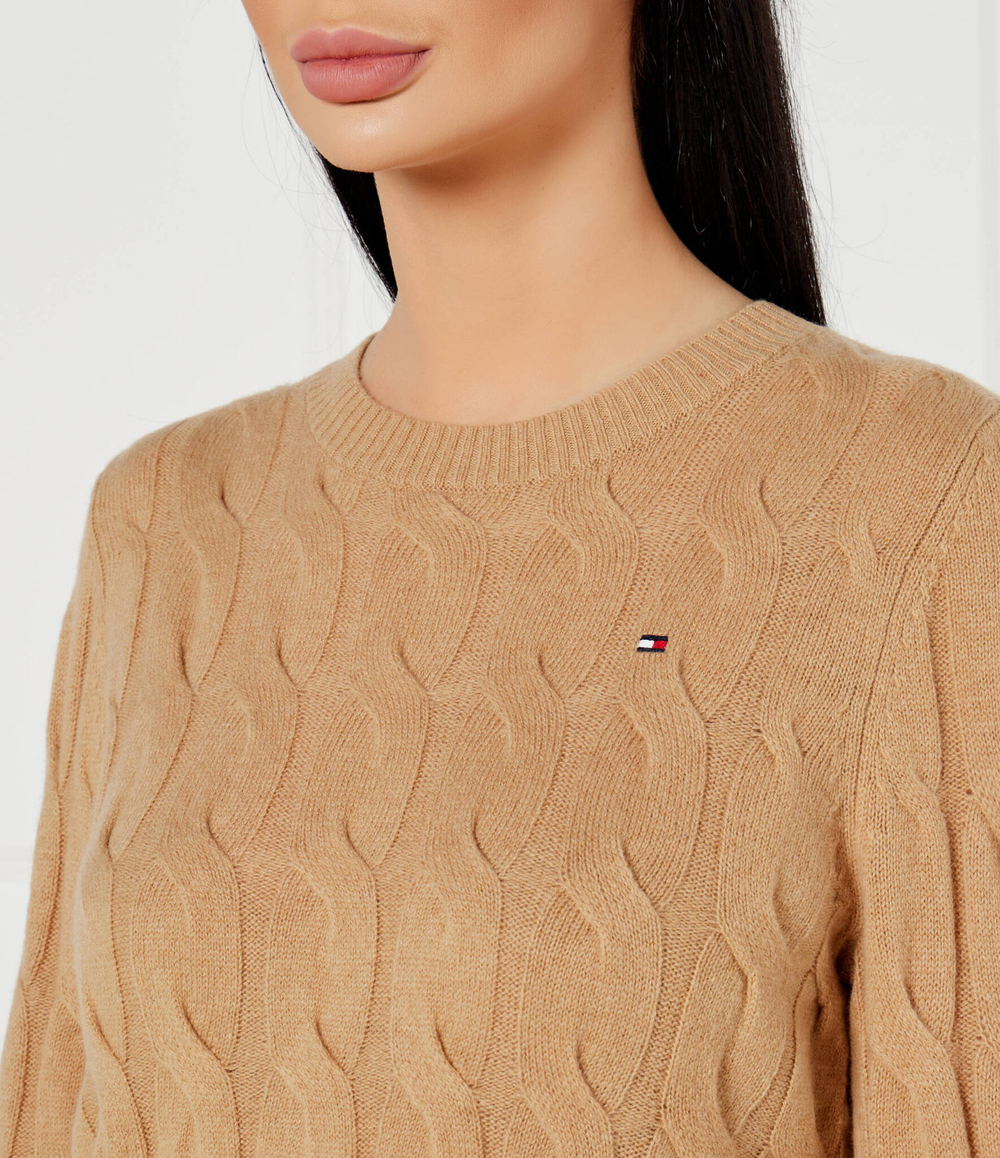 Хлопковый свитер Tommy Hilfiger - бежевый(WW0WW43586)