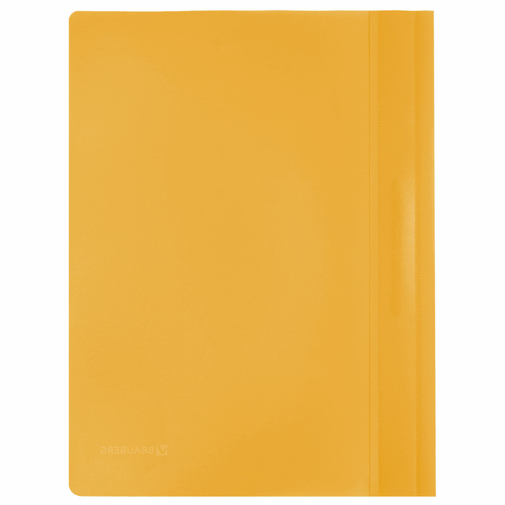 Скоросшиватель пластиковый BRAUBERG А4 130/180 мкм желтый (75 штук в упаковке)