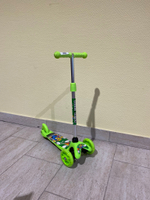 Самокат трехколесный 120мм свет А5-6-3 до 40кг (зел)