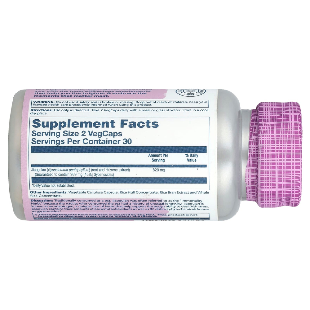 Solaray, джиаогулан, 60 растительных капсул (410 мг в 1 капсуле)