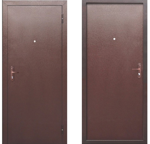 Дверь входная Прораб металл/металл, антик медь